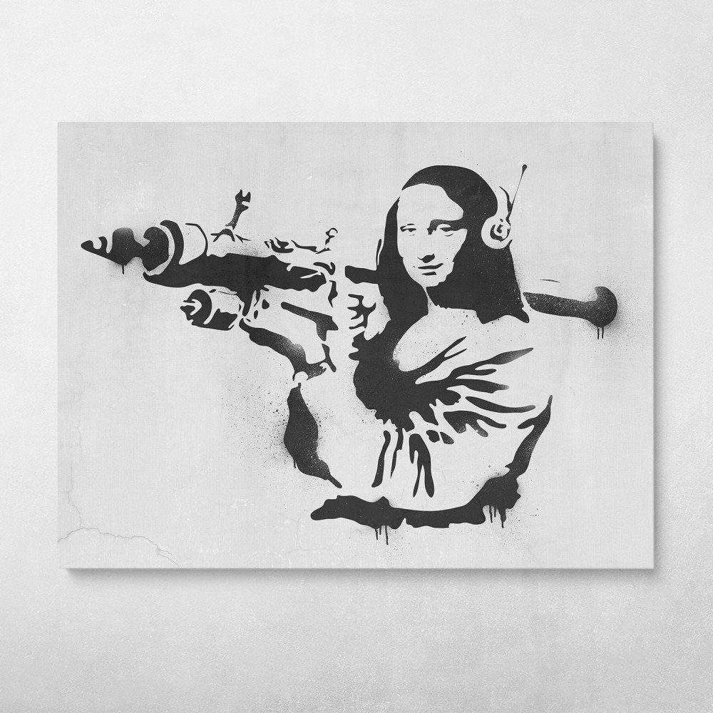 Mounted & Framed Print The Flashing Mona Lisa Details about   Banksy