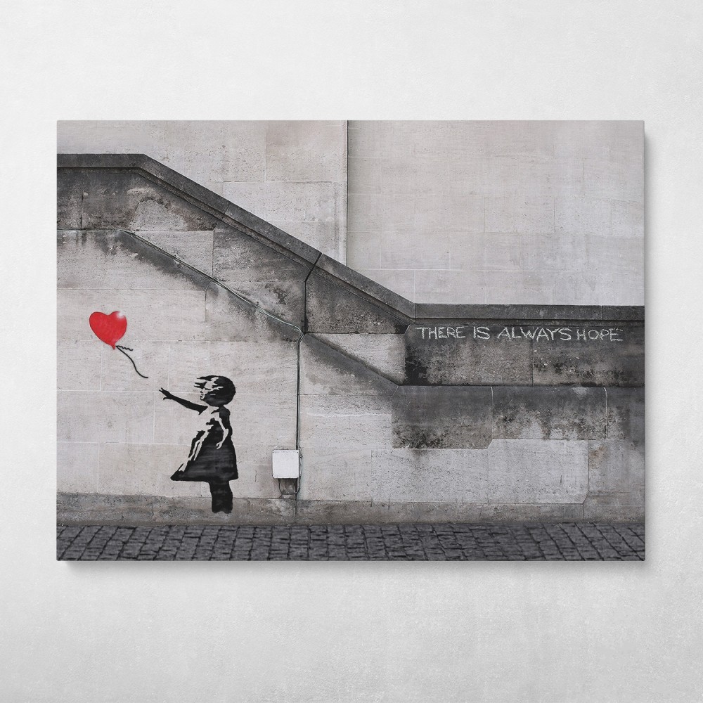 Always Hope Banksy Canvas Balloon Girl