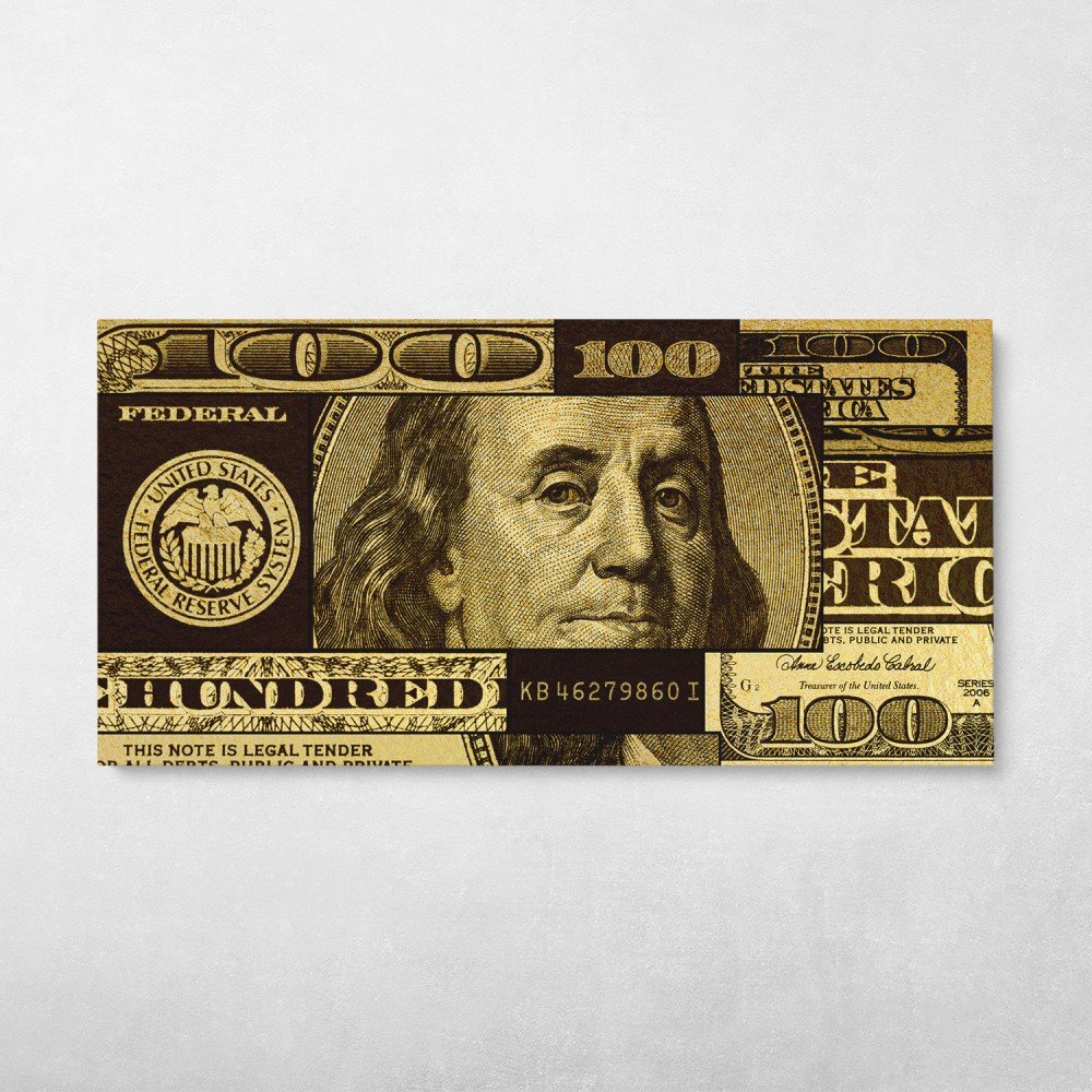 Gold Abstract Ben Franklin