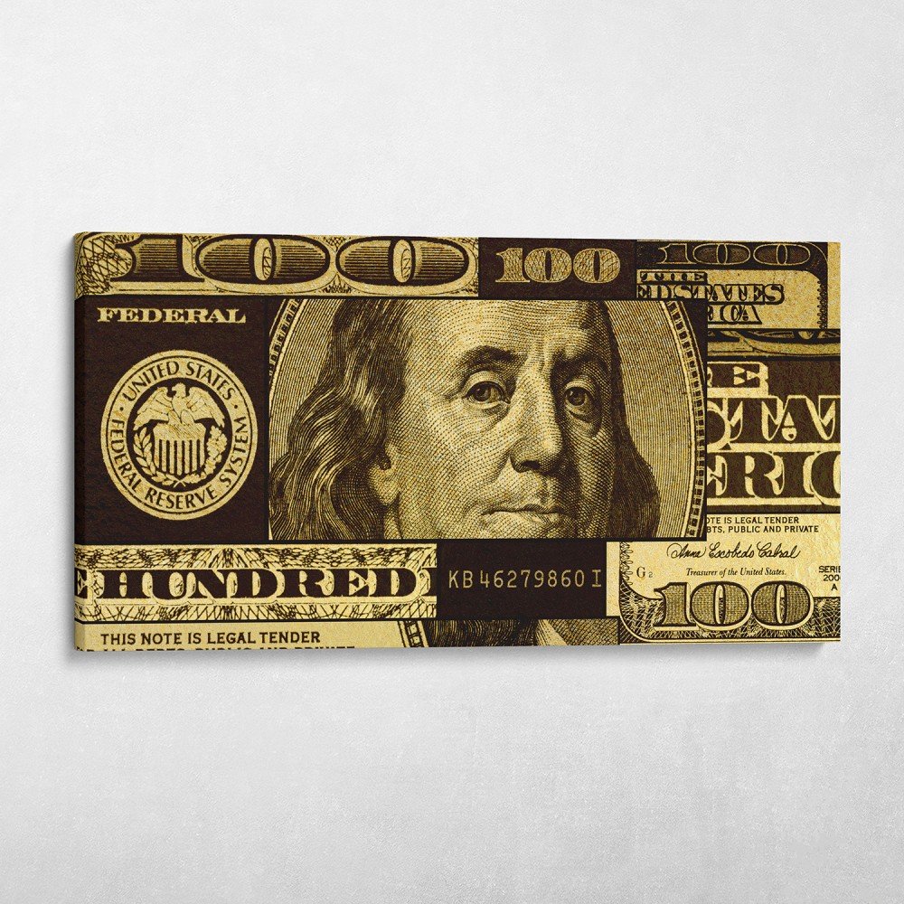 Gold Abstract Ben Franklin