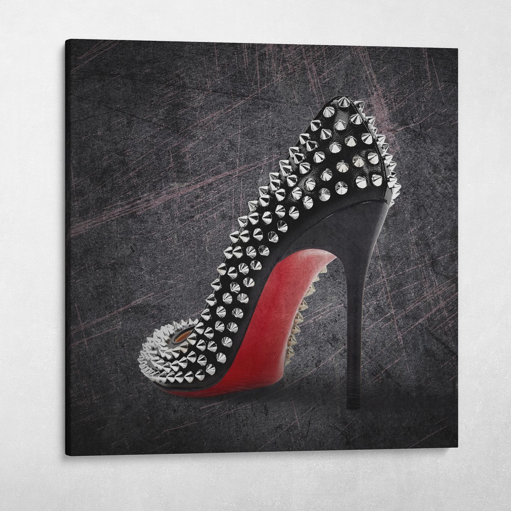 Studded Red Bottom Heels Louboutin Fashion Glam Wall Art