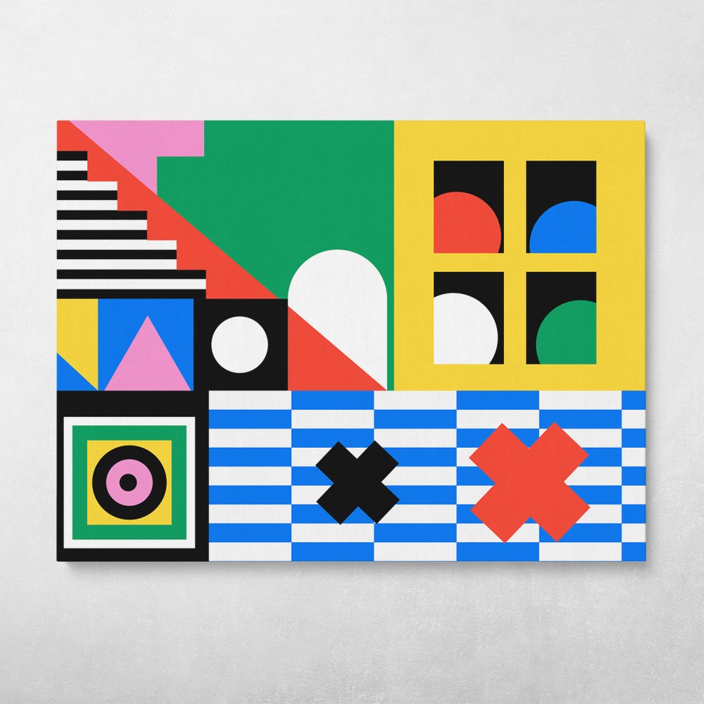 Abstract Room Modern Geometric Bauhaus Pop Art Colorful Wall Art