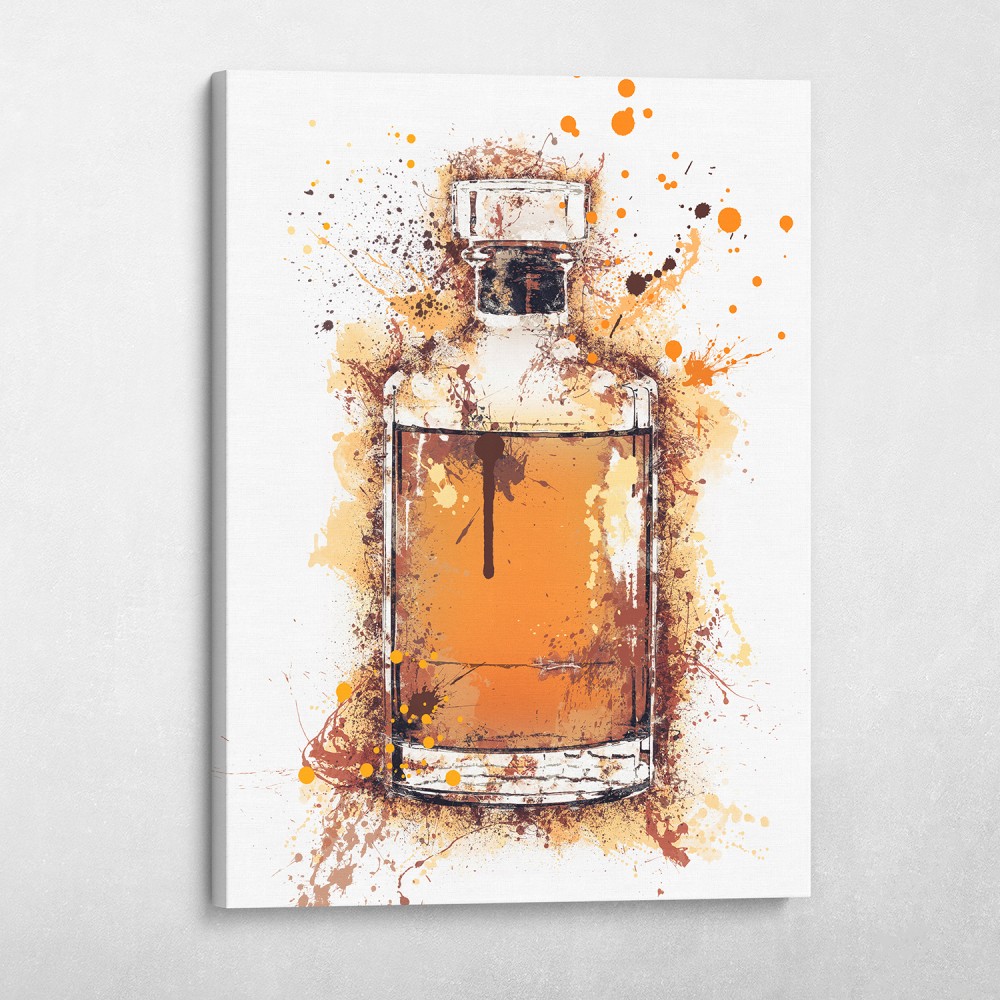 Whiskey Bottle Splatter