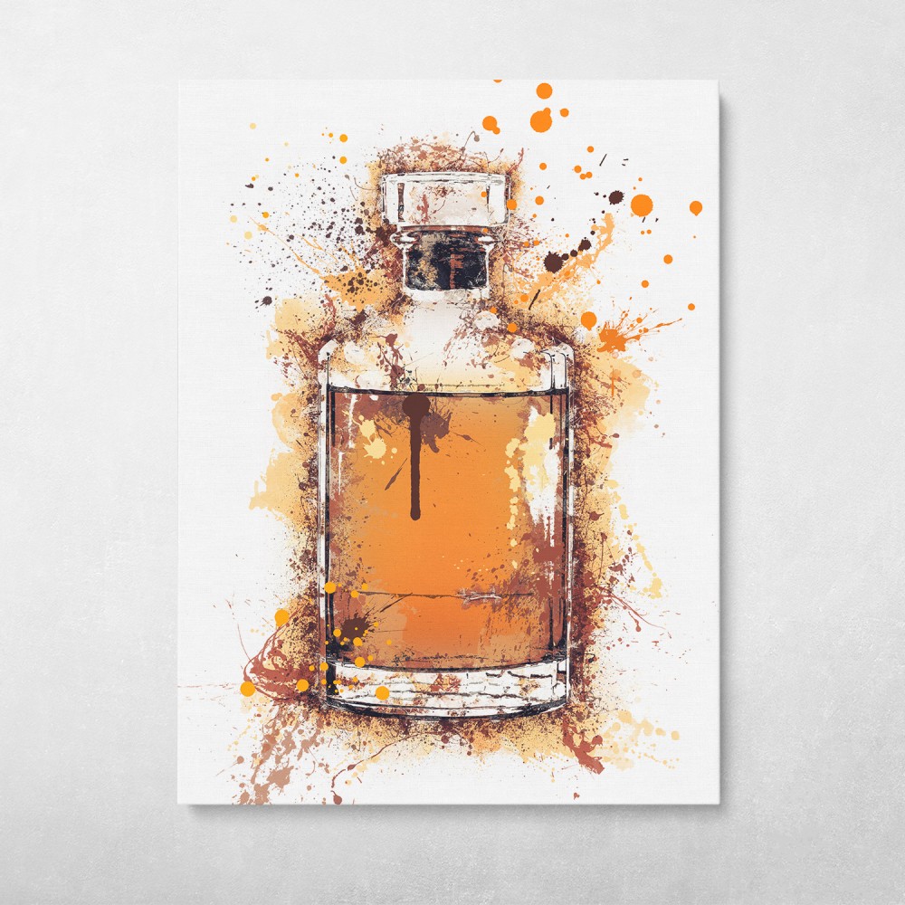 Whiskey Bottle Splatter