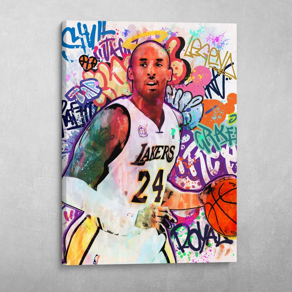 Kobe Bryant No.8 vs Kobe Bryant No.24 Canvas Wall Art