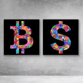 Bitcoin & Dollar Sign Set