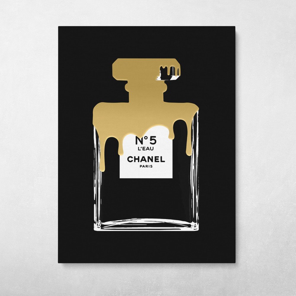 Chanel No5 Gold Paint Drip Chanel No5 Gold Paint Drip