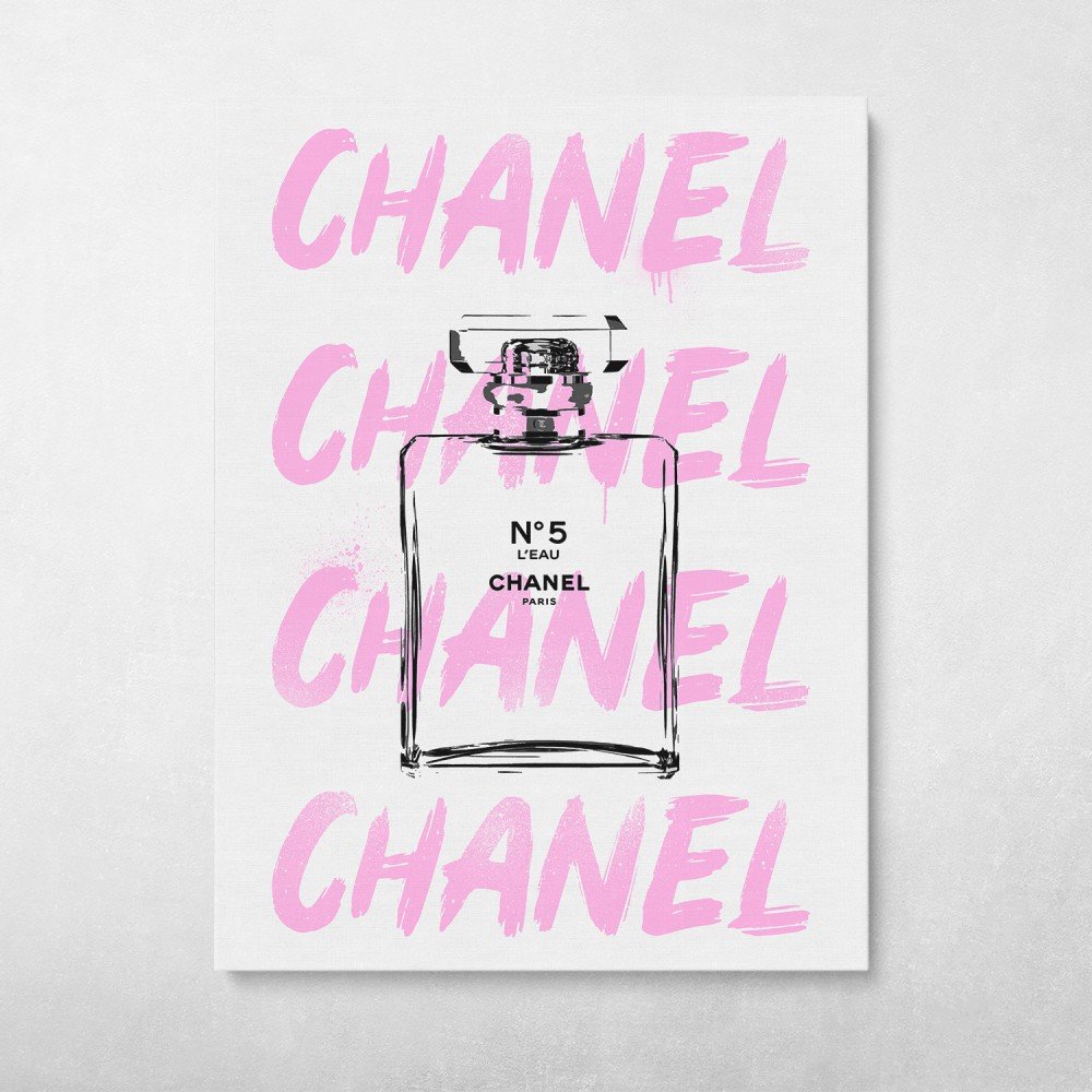 Chanel No5 Pink Fashion Pop Art Graffiti Wall Art