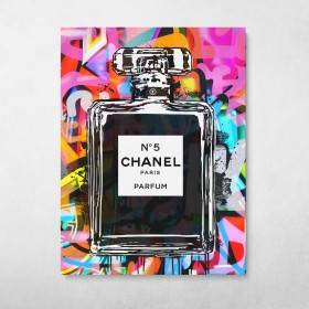 Chanel No5 Perfume Modern Black Fashion Chic Wall Art