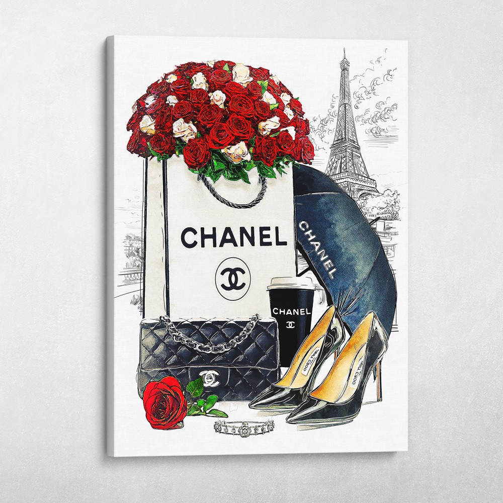 Chanel, Louis Vuitton, and Gucci lips  Chanel art, Chanel wall art, Pop  art lips