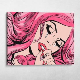 Crying Girl #7 (Pink Hair)