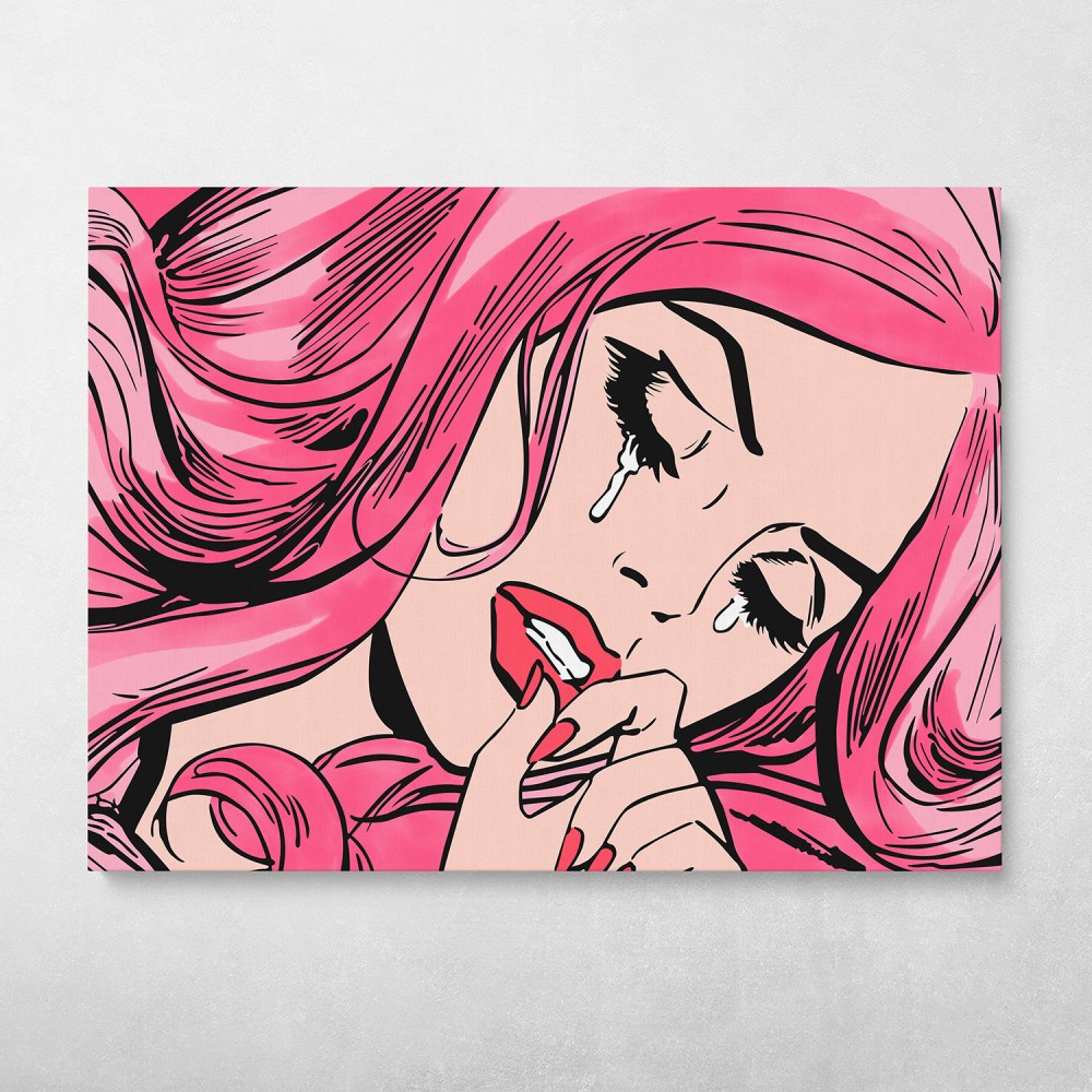 Crying Girl #7 (Pink Hair)
