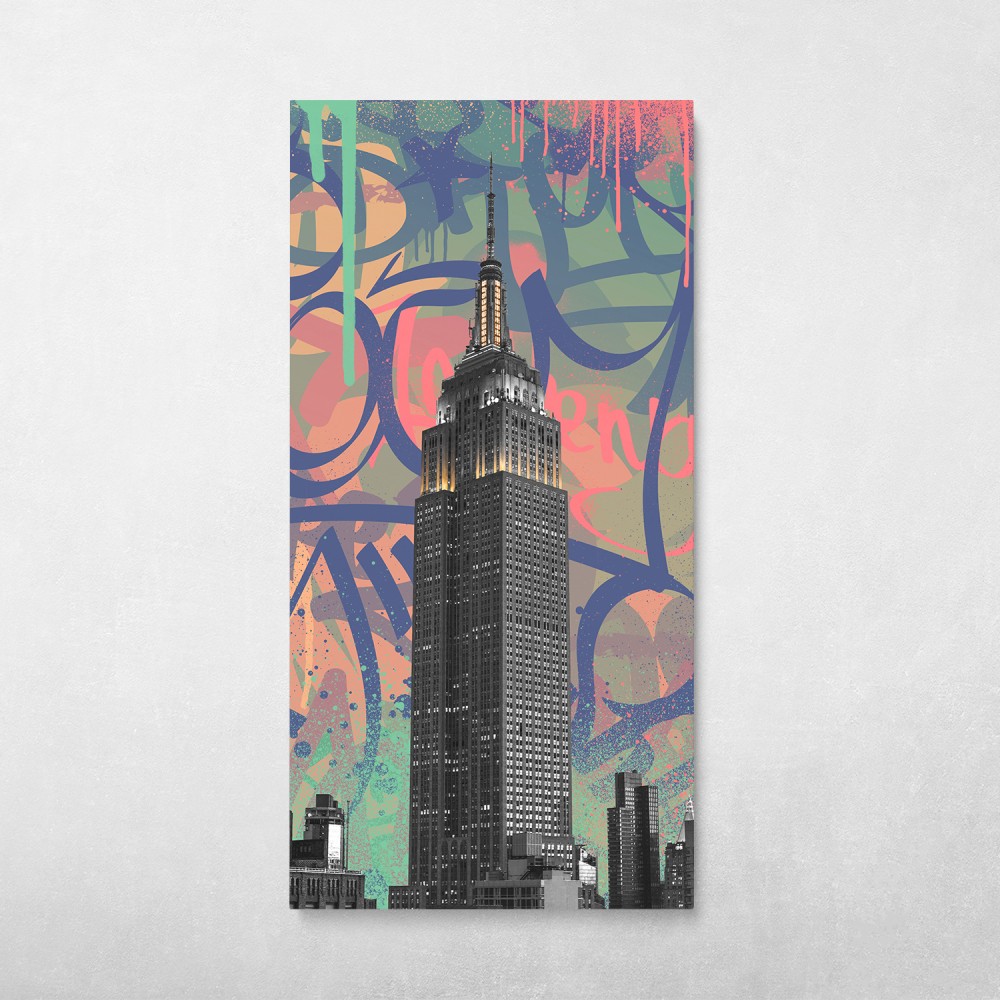 Empire State Building Graffiti Street Art Pop Art Urban Wall Art | Canvas  Wall Art