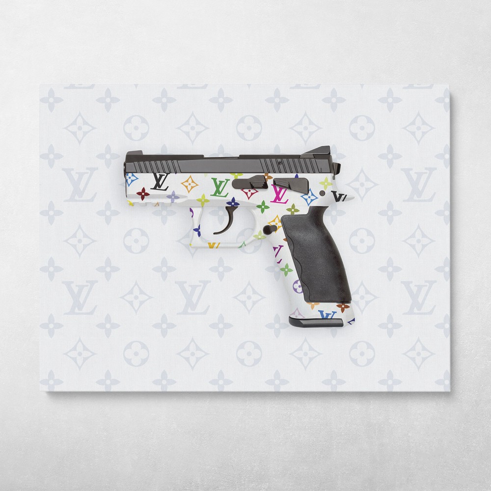 Louis Vuitton Gun Fashion Pop Culture Modern Graffiti Canvas Wall Art