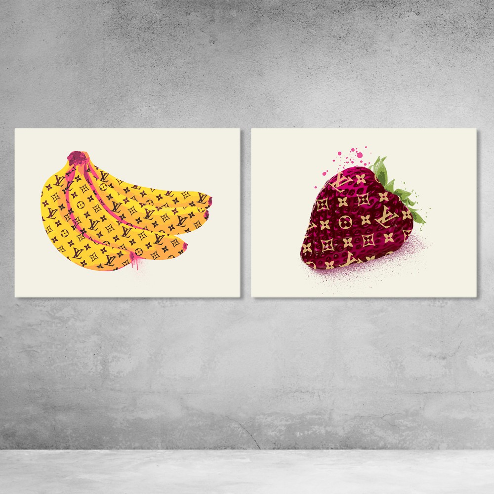 Louis Vuitton Fruit Set Banana Strawberry Fashion Glam Pop Art