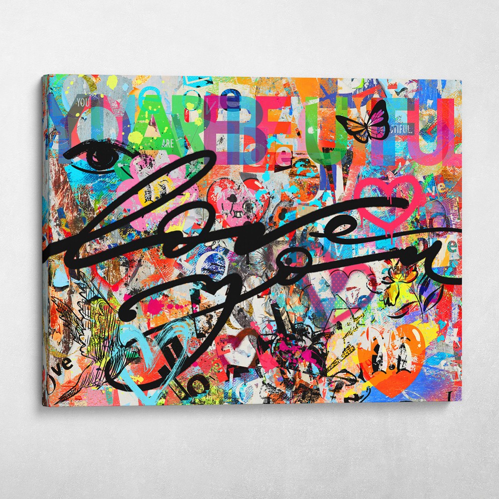 Love You Graffiti Street Art Modern Urban Pop Art Wall Art Love You Graffiti Street Art Modern Urban Pop Art Wall Art