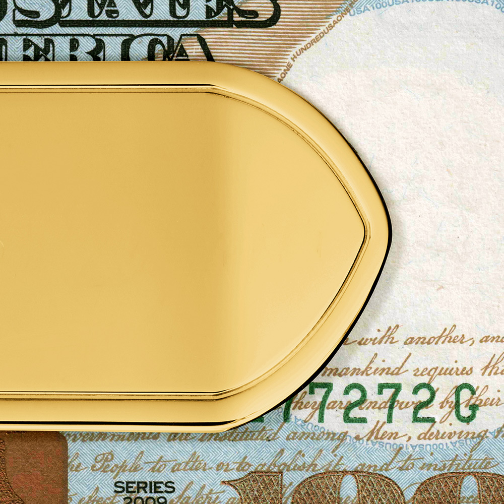 Gold Money Clip Ben Franklin $100 Dollar Bill Stack Modern Canvas Wall Art