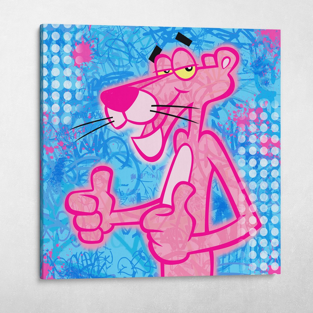 PINK PANTHER ACRYLIC PAINTING ON CANVAS POP ART 