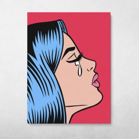 Pop Art Crying Girl (Red)