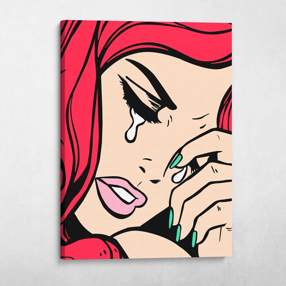 Alarmerende grafisk slim Pop Art Redhead Crying Girl Wall Art | Canvas Wall Art