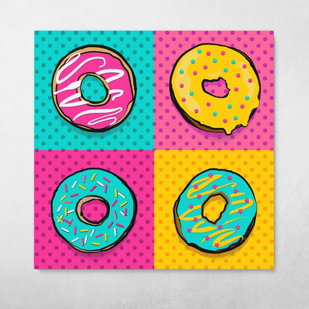 Pop Art Donuts Andy Warhol Canvas Wall Art