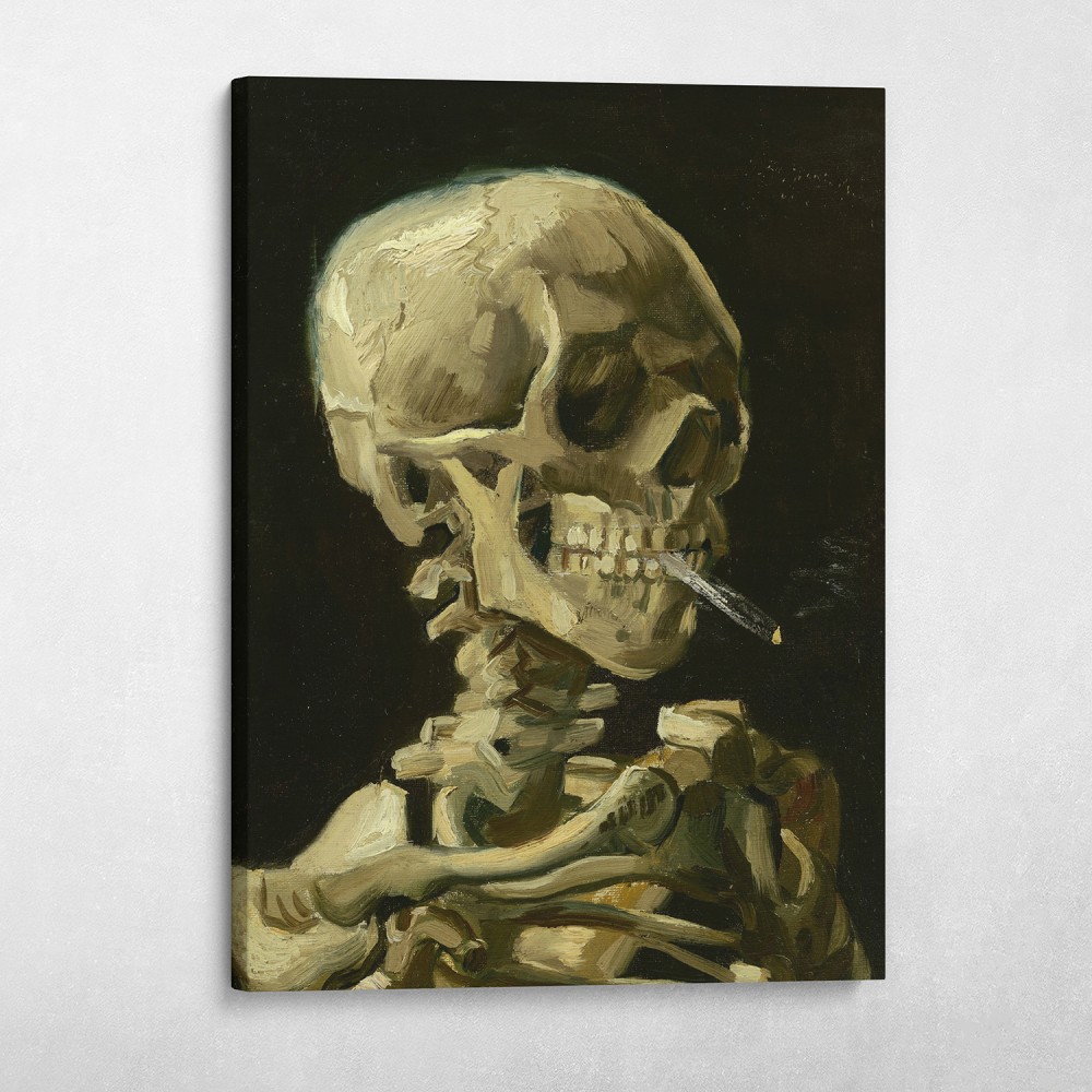 Skeleton With Burning Cigarette - Van Gogh Skeleton With Burning Cigarette - Van Gogh