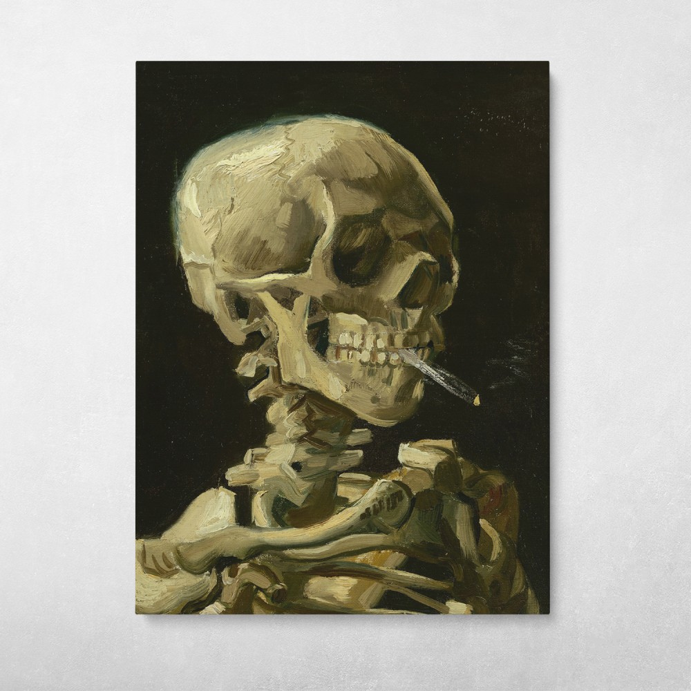 Skeleton With Burning Cigarette - Van Gogh Skeleton With Burning Cigarette - Van Gogh