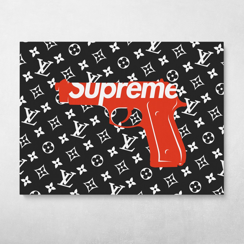 Supreme Louis Vuitton Gun Pop Art Fashion Wall Art
